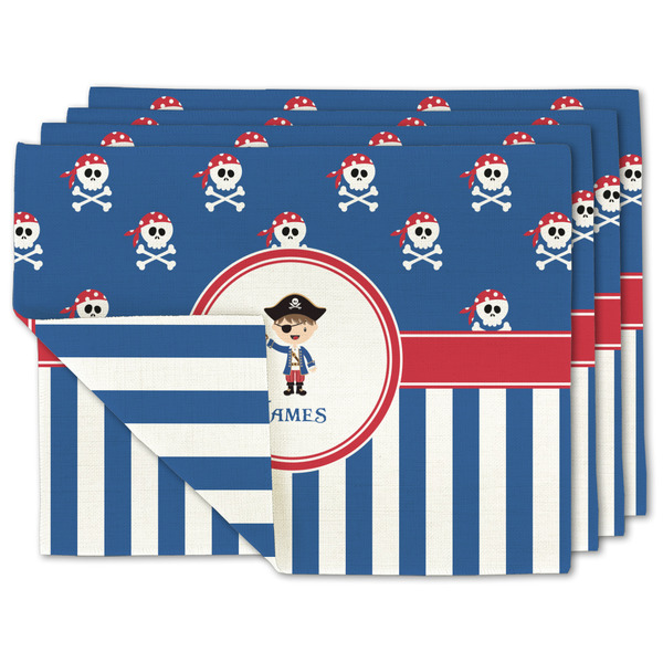 Custom Blue Pirate Linen Placemat w/ Name or Text