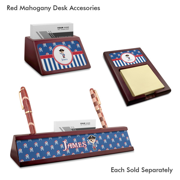 Blue Pirate Mahogany Desk Accessories