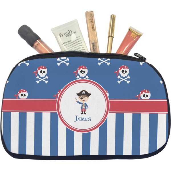 Custom Blue Pirate Makeup / Cosmetic Bag - Medium (Personalized)