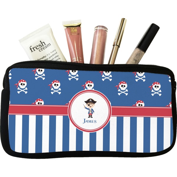 Custom Blue Pirate Makeup / Cosmetic Bag (Personalized)
