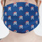 Blue Pirate Mask - Pleated (new) Front View on Girl