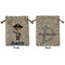 Blue Pirate Medium Burlap Gift Bag - Front & Back (Personalized)