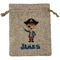Blue Pirate Medium Burlap Gift Bag - Front (Personalized)