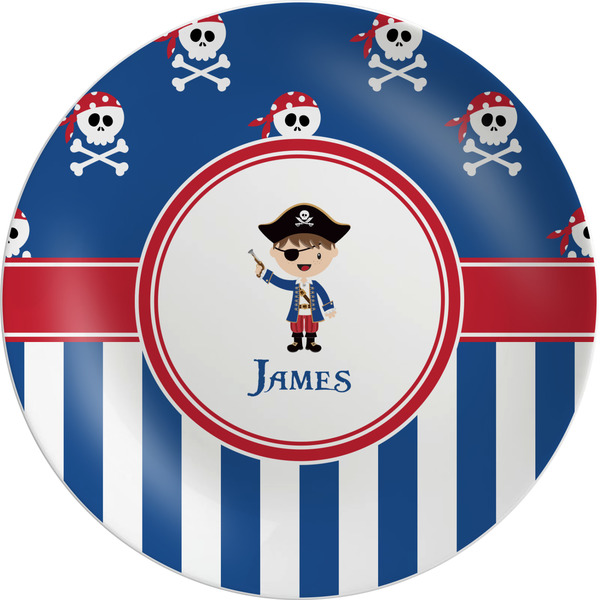 Custom Blue Pirate Melamine Salad Plate - 8" (Personalized)