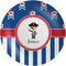 Blue Pirate Melamine Salad Plate - 8" (Personalized)