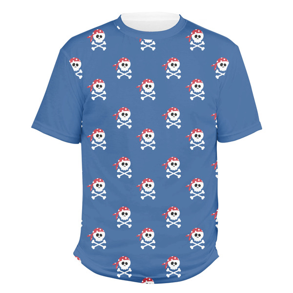 Custom Blue Pirate Men's Crew T-Shirt