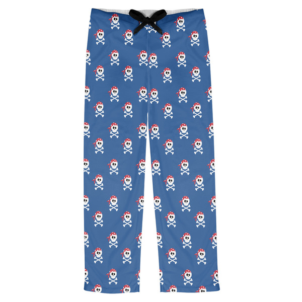 Custom Blue Pirate Mens Pajama Pants - L