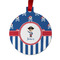 Blue Pirate Metal Ball Ornament - Front