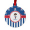 Blue Pirate Metal Ball Ornament - Double Sided w/ Name or Text