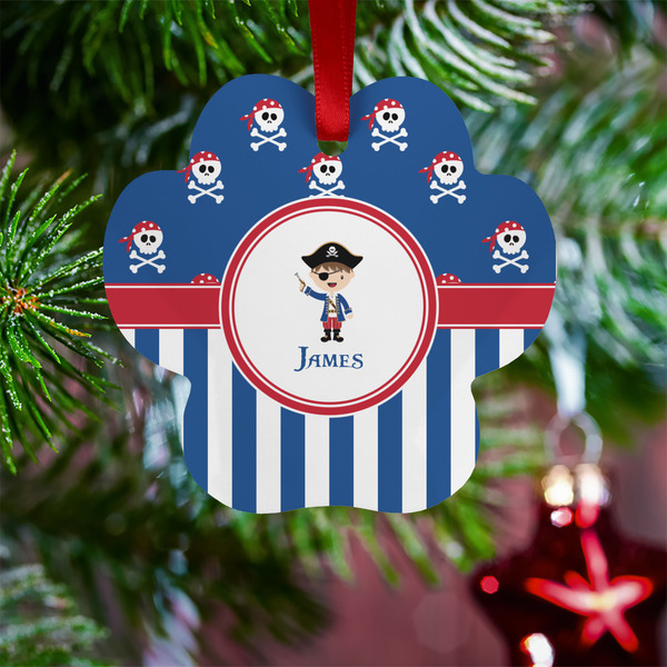 Blue Pirate Metal Paw Ornament - Lifestyle