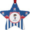 Blue Pirate Metal Star Ornament - Front