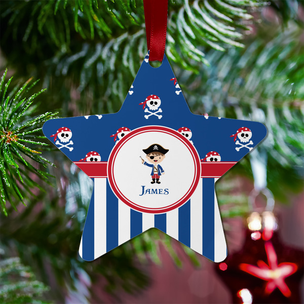 Blue Pirate Metal Star Ornament - Lifestyle
