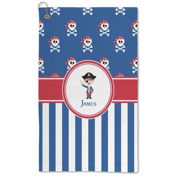 Custom Blue Pirate Microfiber Golf Towel - Large (Personalized)