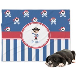 Blue Pirate Dog Blanket - Large (Personalized)