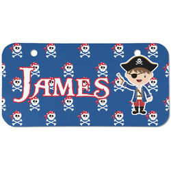 Blue Pirate Mini/Bicycle License Plate (2 Holes) (Personalized)