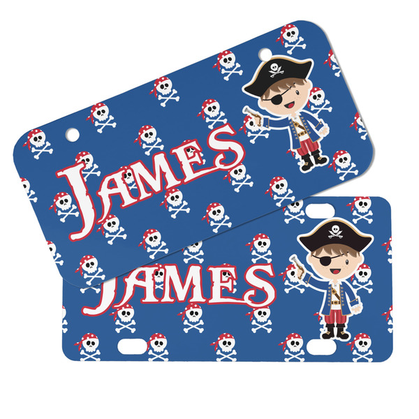 Blue Pirate Mini License Plates - MAIN (4 and 2 Holes)