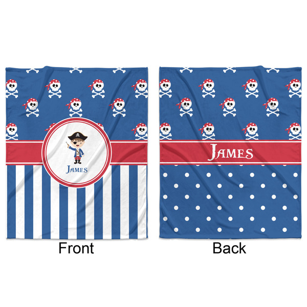 Blue Pirate Minky Blanket - 50"x60" - Double Sided - Front & Back