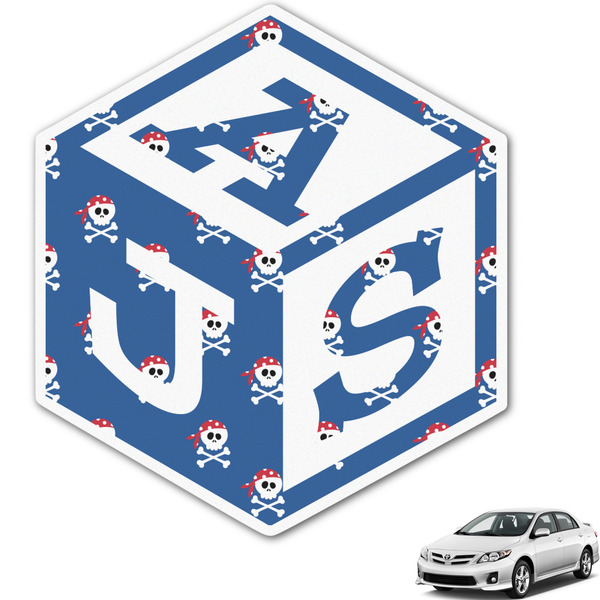 Custom Blue Pirate Monogram Car Decal (Personalized)