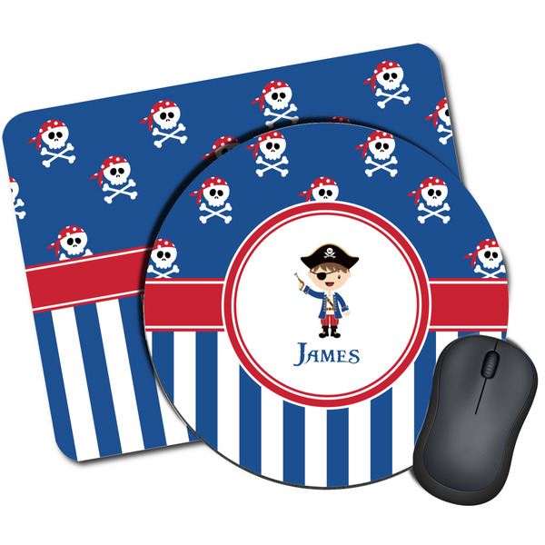 Custom Blue Pirate Mouse Pad (Personalized)