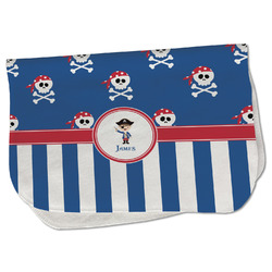 Blue Pirate Burp Cloth - Fleece w/ Name or Text