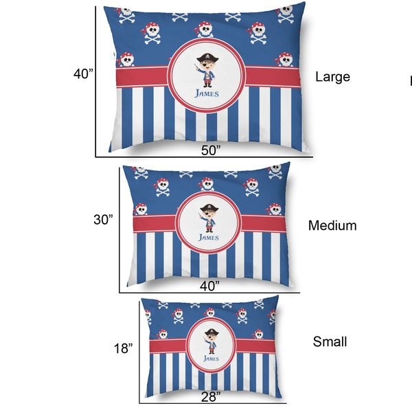 Blue Pirate Outdoor Dog Beds - SIZE CHART