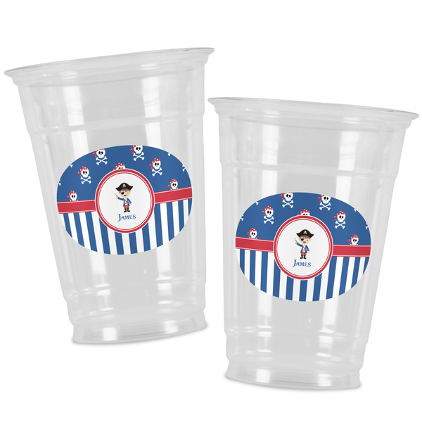 Blue Pirate Party Cups - 16oz - Alt View
