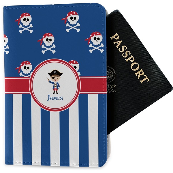 Custom Blue Pirate Passport Holder - Fabric (Personalized)