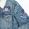 Blue Pirate Patches Lifestyle Jean Jacket Detail