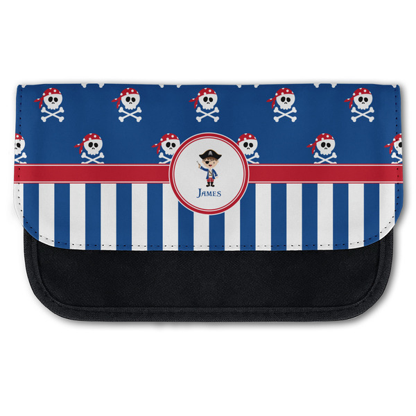 Custom Blue Pirate Canvas Pencil Case w/ Name or Text