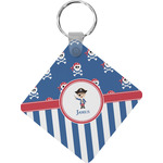 Blue Pirate Diamond Plastic Keychain w/ Name or Text