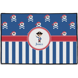 Blue Pirate Door Mat - 36"x24" (Personalized)