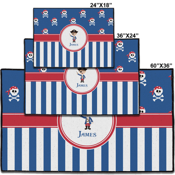Blue Pirate Personalized Door Mat - Group Parent IMF