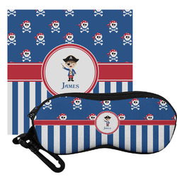 Blue Pirate Eyeglass Case & Cloth (Personalized)