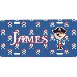 Blue Pirate Front License Plate (Personalized)