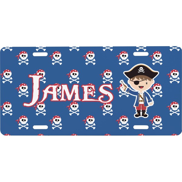 Custom Blue Pirate Front License Plate (Personalized)