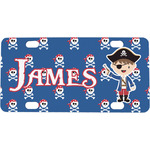 Blue Pirate Mini / Bicycle License Plate (4 Holes) (Personalized)
