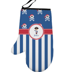 Blue Pirate Left Oven Mitt (Personalized)