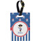 Blue Pirate Plastic Luggage Tag - Rectangular w/ Name or Text