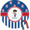 Blue Pirate Round Fridge Magnet (Personalized)
