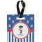 Blue Pirate Plastic Luggage Tag - Square w/ Name or Text