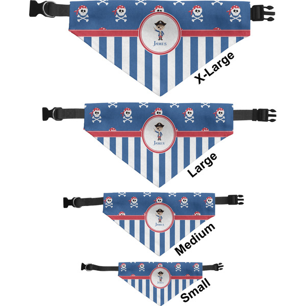 Blue Pirate Pet Bandana Sizes