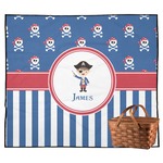 Blue Pirate Outdoor Picnic Blanket (Personalized)