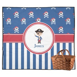 Blue Pirate Outdoor Picnic Blanket (Personalized)