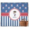 Blue Pirate Picnic Blanket - Flat - With Basket