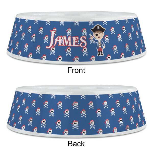 Blue Pirate Plastic Pet Bowls - Large - APPROVAL
