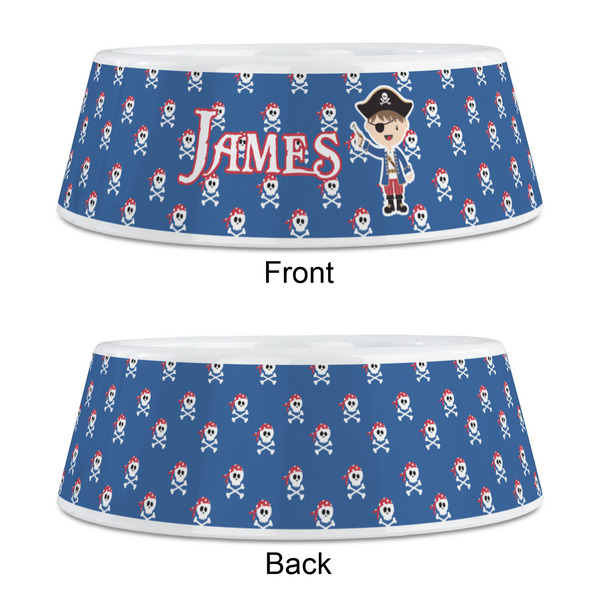 Blue Pirate Plastic Pet Bowls - Medium - APPROVAL