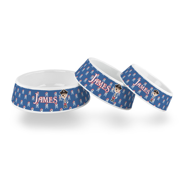 Blue Pirate Plastic Pet Bowls - PARENT MAIN