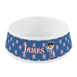 Blue Pirate Plastic Dog Bowl - Small (Personalized)