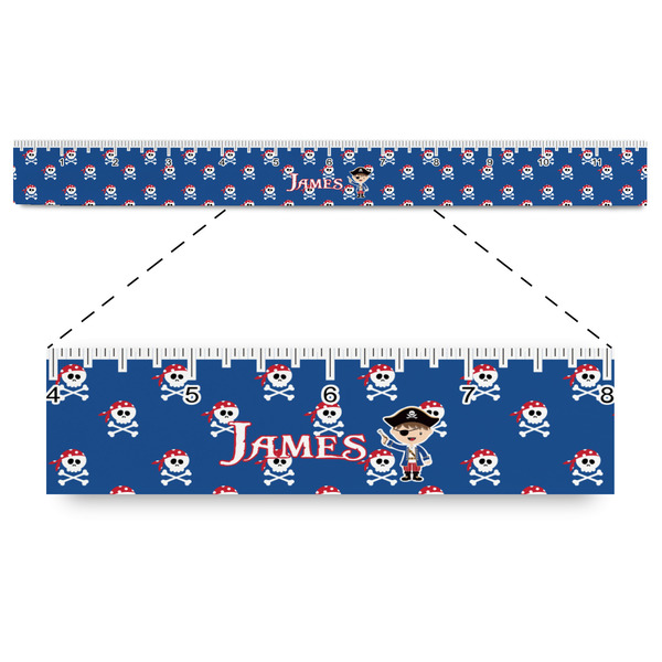 Custom Blue Pirate Plastic Ruler - 12" (Personalized)