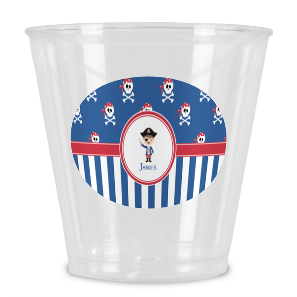 Custom Blue Pirate Plastic Shot Glass (Personalized)